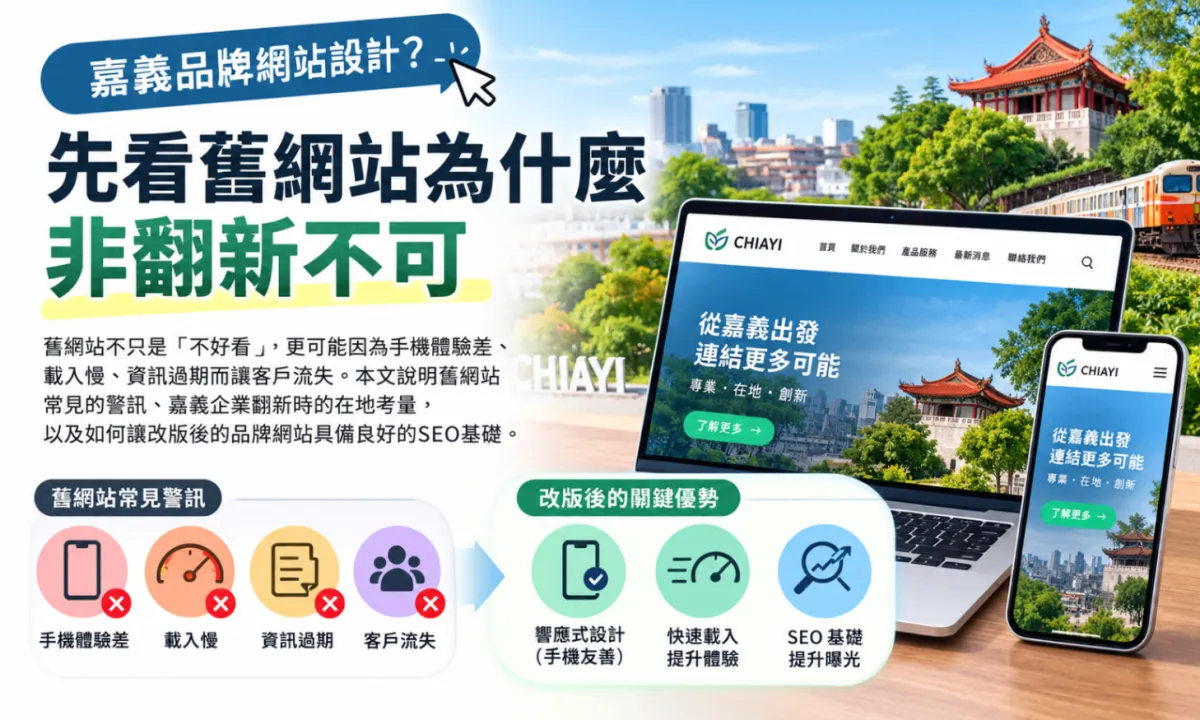 想做嘉義品牌網站設計？先看舊網站為什麼非翻新不可